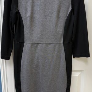 Talbots Black and Gray Long Sleeve Dress